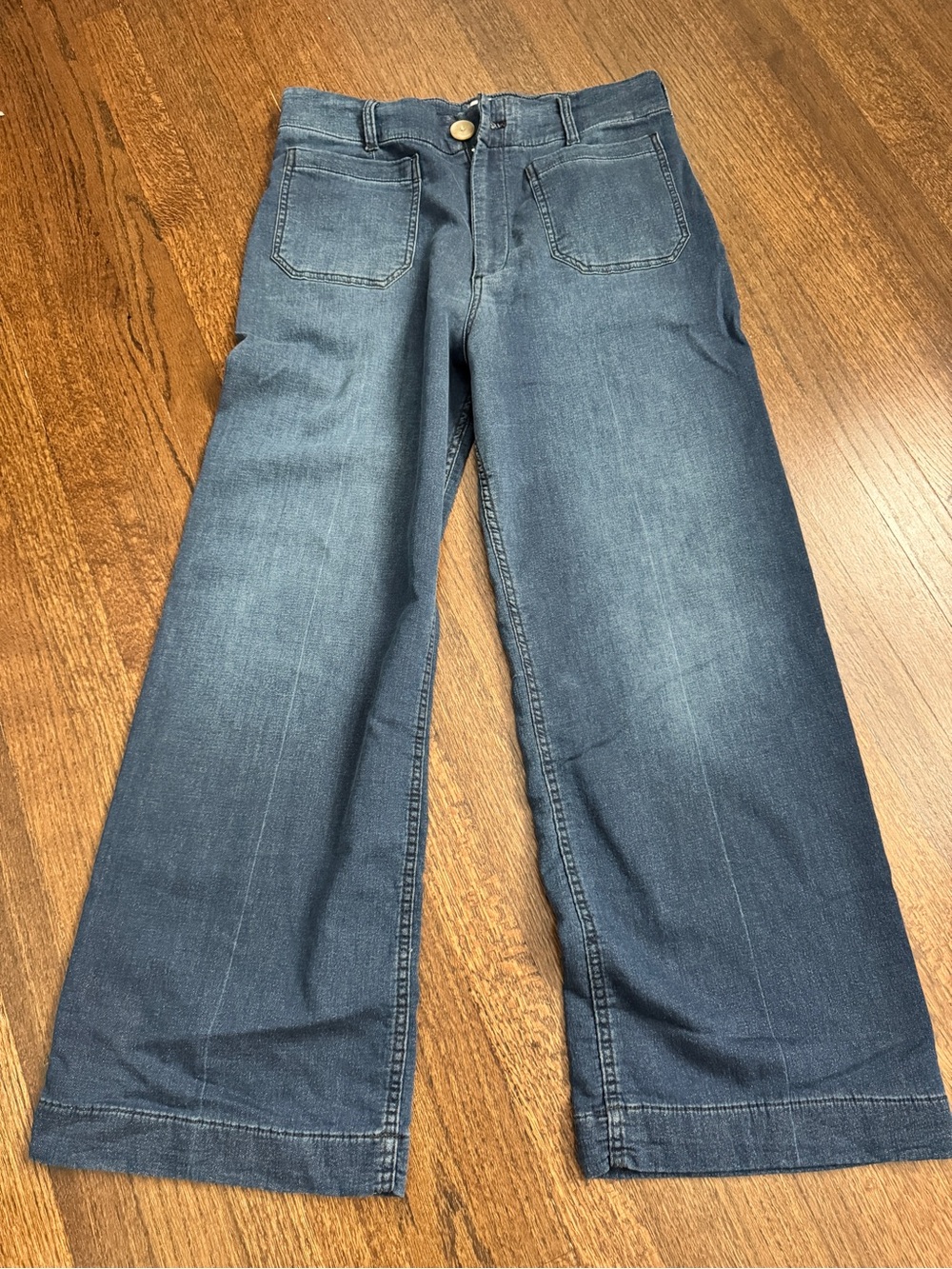 Maeve Dark Cozy Wash Wide-Leg Jeans